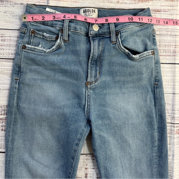 AGOLDE Size 26x27 Sophie High Rise Ripped Distressed Skinny Jeans - Picture 6 of 9